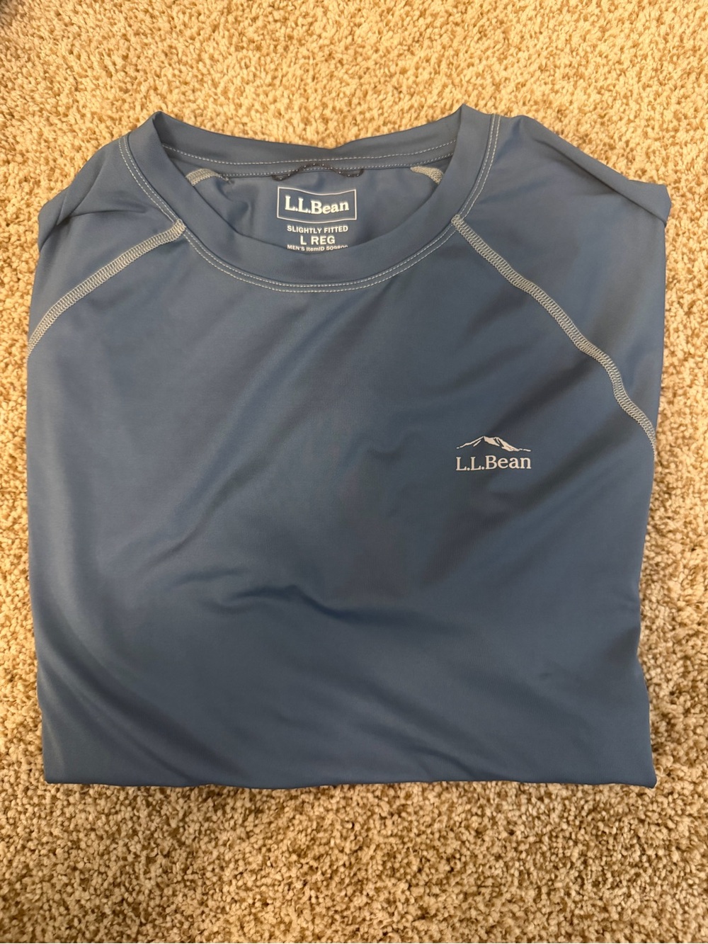 L.L. Bean Men’s Slate Blue Rash Guard Swim Shirt